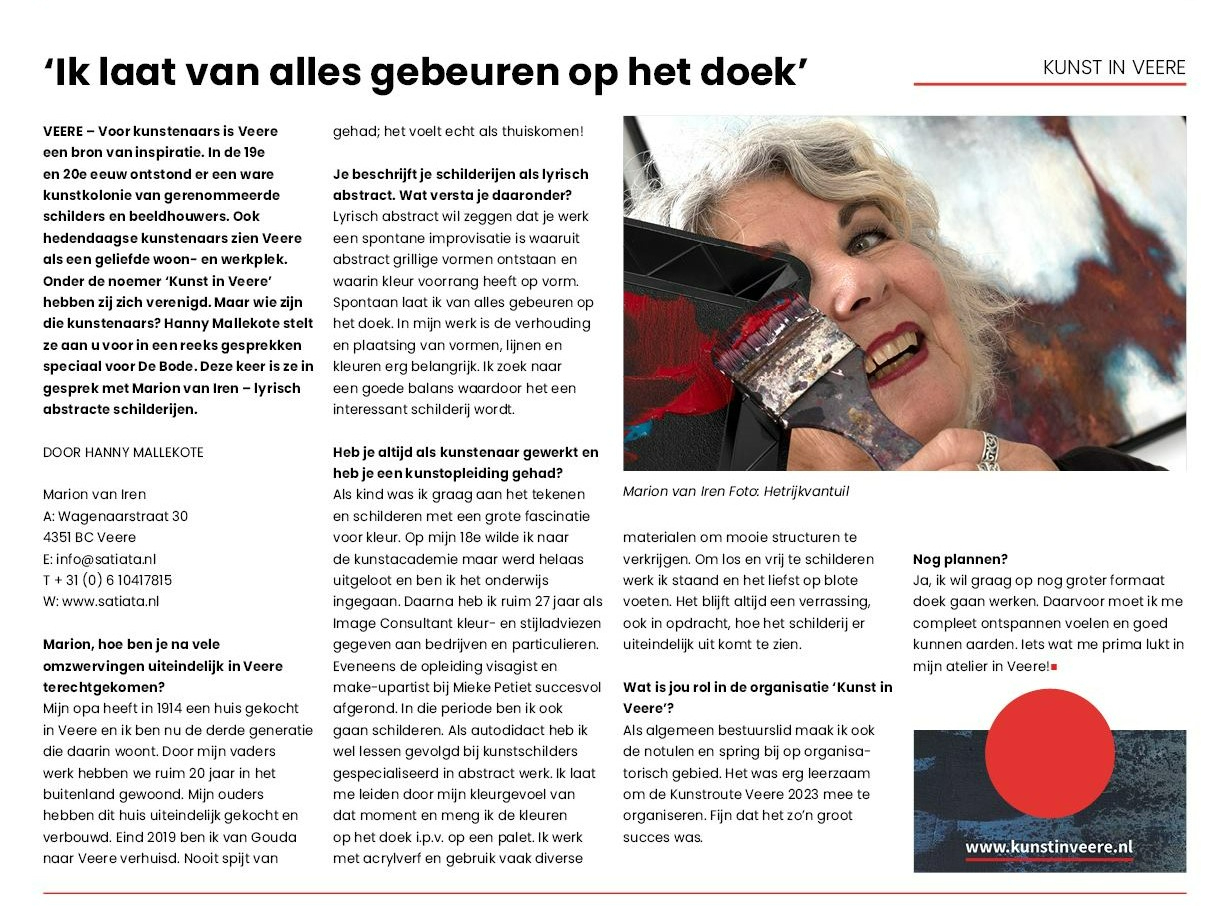 de Bode - interview met marion van Iren augustus 2023